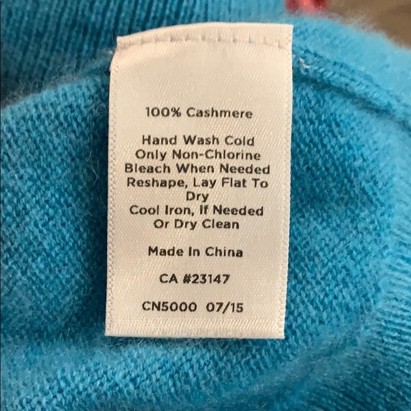 Talbots Pure Cashmere Blue Turtleneck Sweater - Picture 7 of 7